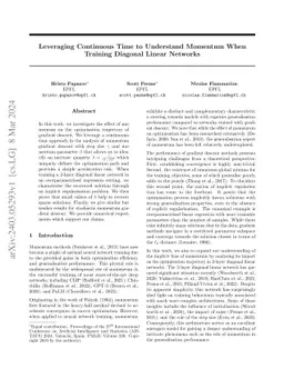 Leveraging Continuous Time to Understand Momentum When Training Diagonal
  Linear Networks