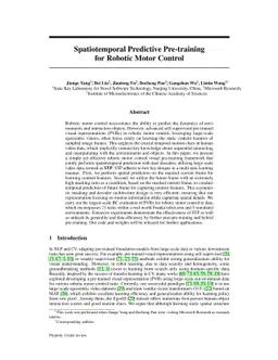 Spatiotemporal Predictive Pre-training for Robotic Motor Control
