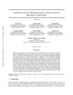 A Deep Learning Method for Classification of Biophilic Artworks