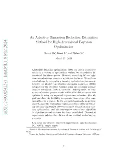 An Adaptive Dimension Reduction Estimation Method for High-dimensional
  Bayesian Optimization