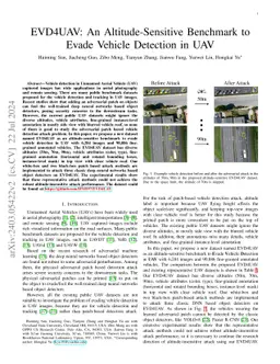EVD4UAV: An Altitude-Sensitive Benchmark to Evade Vehicle Detection in
  UAV