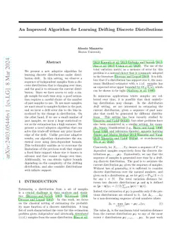 An Improved Algorithm for Learning Drifting Discrete Distributions