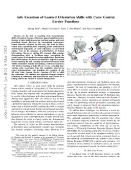 Safe Execution of Learned Orientation Skills with Conic Control Barrier
  Functions