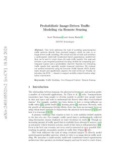 Probabilistic Image-Driven Traffic Modeling via Remote Sensing