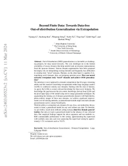 Beyond Finite Data: Towards Data-free Out-of-distribution Generalization
  via Extrapolation