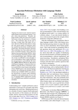 Bayesian Preference Elicitation with Language Models