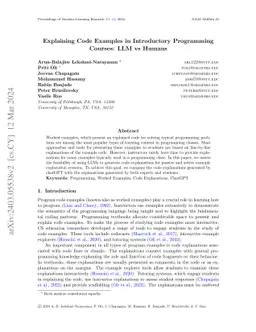 Explaining Code Examples in Introductory Programming Courses: LLM vs
  Humans