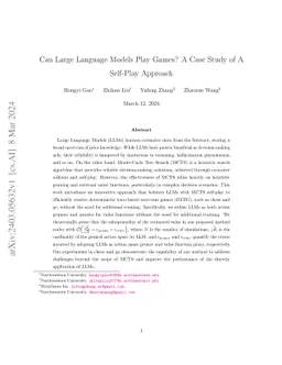 Can Large Language Models Play Games? A Case Study of A Self-Play
  Approach