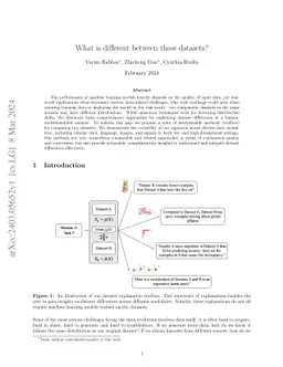 "What is Different Between These Datasets?" A Framework for Explaining Data Distribution Shifts