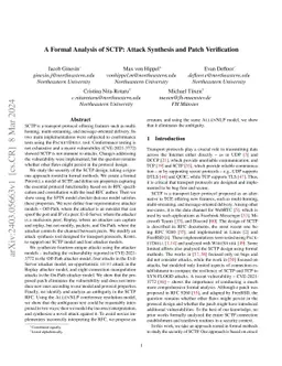 A Formal Analysis of SCTP: Attack Synthesis and Patch Verification
