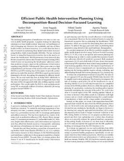 Efficient Public Health Intervention Planning Using Decomposition-Based
  Decision-Focused Learning