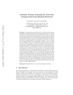 Semantic Feature Learning for Universal Unsupervised Cross-Domain
  Retrieval