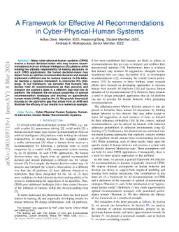 A Framework for Effective AI Recommendations in Cyber-Physical-Human
  Systems