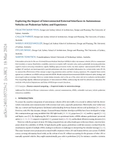 Exploring the Impact of Interconnected External Interfaces in Autonomous
  Vehicleson Pedestrian Safety and Experience