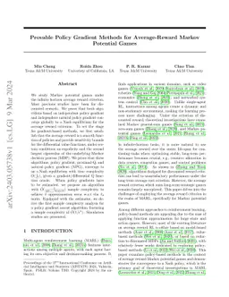 Provable Policy Gradient Methods for Average-Reward Markov Potential
  Games