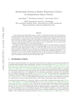Membership Testing in Markov Equivalence Classes via Independence Query
  Oracles
