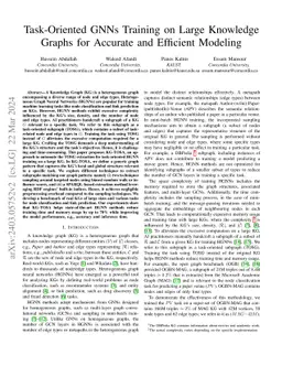 Task-Oriented GNNs Training on Large Knowledge Graphs for Accurate and
  Efficient Modeling