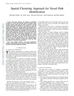Spatial Clustering Approach for Vessel Path Identification