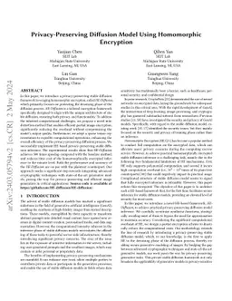 Privacy-Preserving Diffusion Model Using Homomorphic Encryption