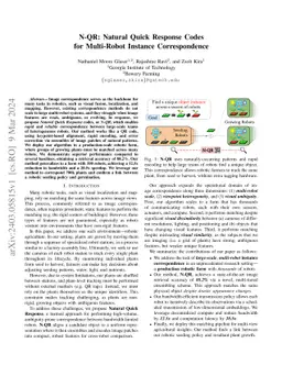 N-QR: Natural Quick Response Codes for Multi-Robot Instance
  Correspondence