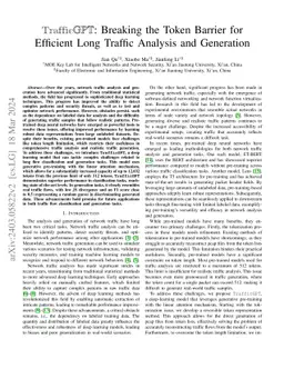 TrafficGPT: Breaking the Token Barrier for Efficient Long Traffic
  Analysis and Generation