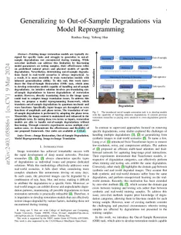 Generalizing to Out-of-Sample Degradations via Model Reprogramming