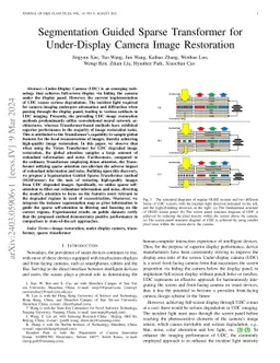 Segmentation Guided Sparse Transformer for Under-Display Camera Image Restoration