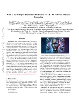 GPT as Psychologist? Preliminary Evaluations for GPT-4V on Visual
  Affective Computing