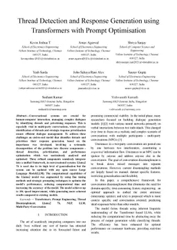 Thread Detection and Response Generation using Transformers with Prompt
  Optimisation