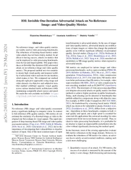 IOI: Invisible One-Iteration Adversarial Attack on No-Reference Image-
  and Video-Quality Metrics