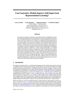 Can Generative Models Improve Self-Supervised Representation Learning?
