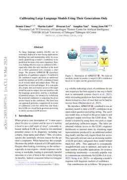 Calibrating Large Language Models Using Their Generations Only