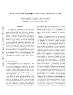 Hard-label based Small Query Black-box Adversarial Attack