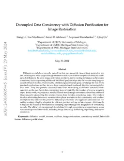 Decoupled Data Consistency with Diffusion Purification for Image
  Restoration