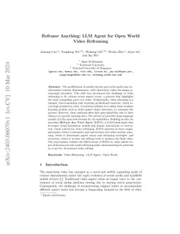 Reframe Anything: LLM Agent for Open World Video Reframing