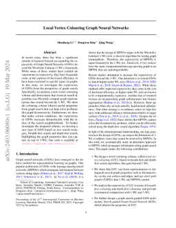 Local Vertex Colouring Graph Neural Networks