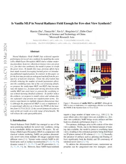 Is Vanilla MLP in Neural Radiance Field Enough for Few-shot View
  Synthesis?