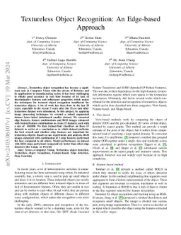 Textureless Object Recognition: An Edge-based Approach