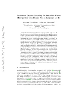 In-context Prompt Learning for Test-time Vision Recognition with Frozen
  Vision-language Model