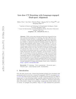 Low-dose CT Denoising with Language-engaged Dual-space Alignment