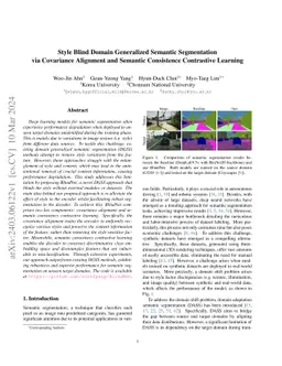 Style Blind Domain Generalized Semantic Segmentation via Covariance
  Alignment and Semantic Consistence Contrastive Learning