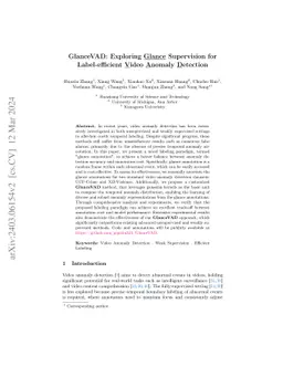 GlanceVAD: Exploring Glance Supervision for Label-efficient Video
  Anomaly Detection