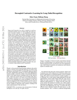 Decoupled Contrastive Learning for Long-Tailed Recognition