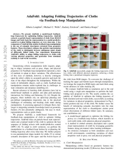 AdaFold: Adapting Folding Trajectories of Cloths via Feedback-loop
  Manipulation