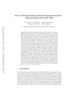 PEPSI: Pathology-Enhanced Pulse-Sequence-Invariant Representations for
  Brain MRI
