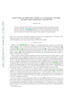 Fine-tuning of diffusion models via stochastic control: entropy regularization and beyond