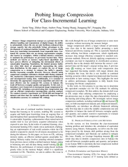 Probing Image Compression For Class-Incremental Learning
