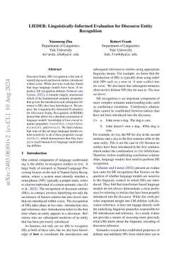 LIEDER: Linguistically-Informed Evaluation for Discourse Entity
  Recognition
