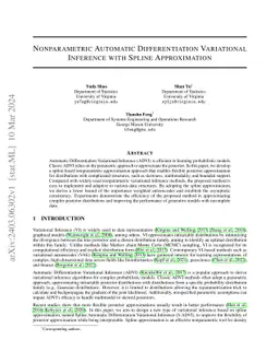 Nonparametric Automatic Differentiation Variational Inference with
  Spline Approximation