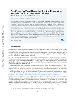 Put Myself in Your Shoes: Lifting the Egocentric Perspective from
  Exocentric Videos